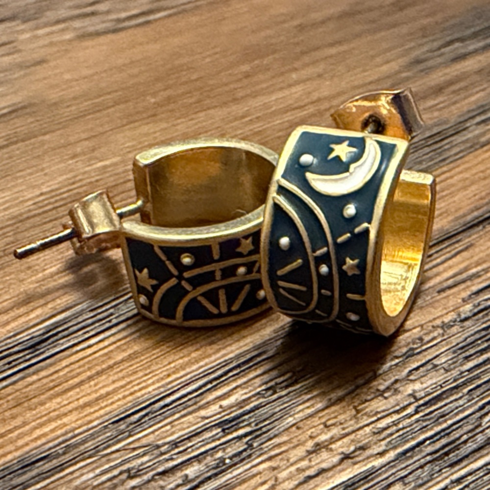 Madewell Gold and Blue Celestial Earrings